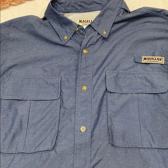 Magellan Sportswear Men XL Blue Button Down shirt - Picture 3 of 7